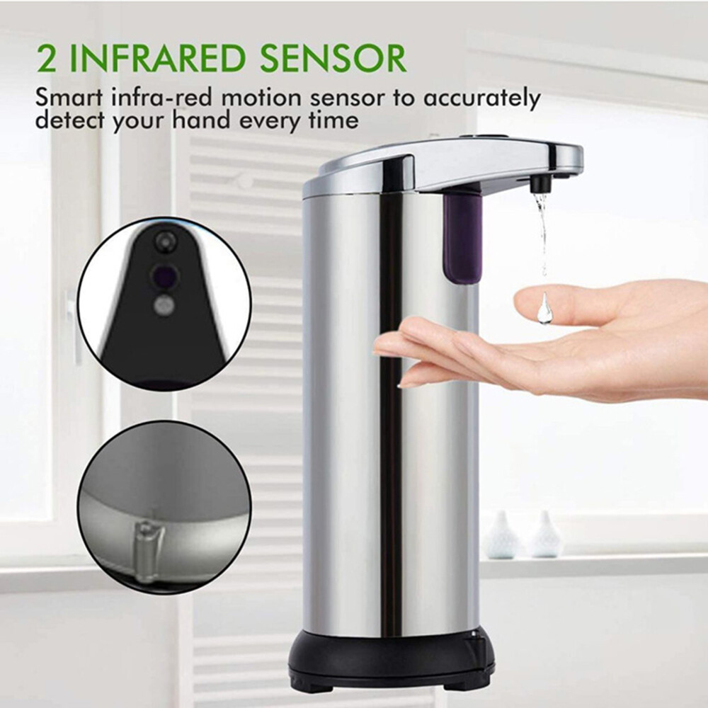 Stainless Steel Touchless Handsfree Automatic IR Sensor Soap Liquid Dispenser US