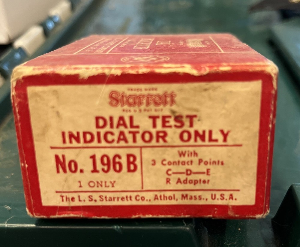 Starrett 196B Dial Test Indicator Only W/box. ( F )