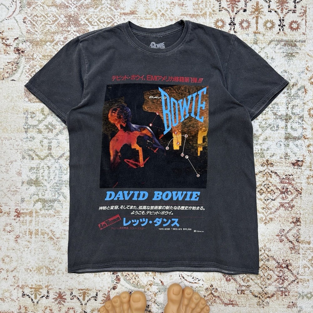 Vintage David Bowie Rock T-shirts Logo 2000 USA Style Band Tee Used Crazy Fit