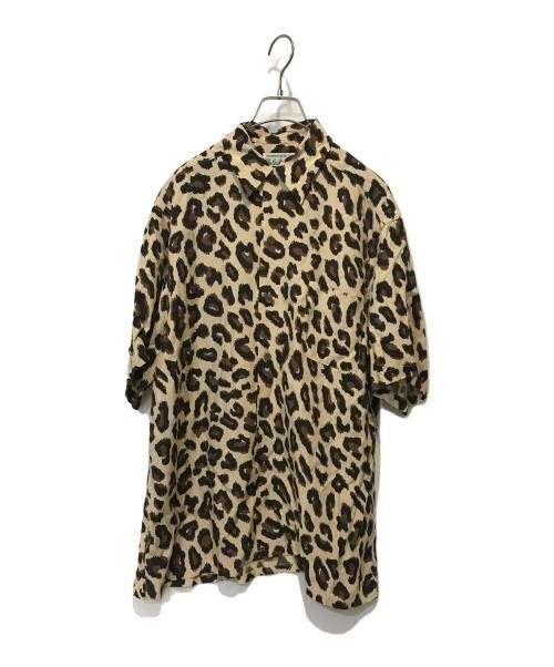 Wacko Maria Leopard Print Open Collar Shirt in Medium
