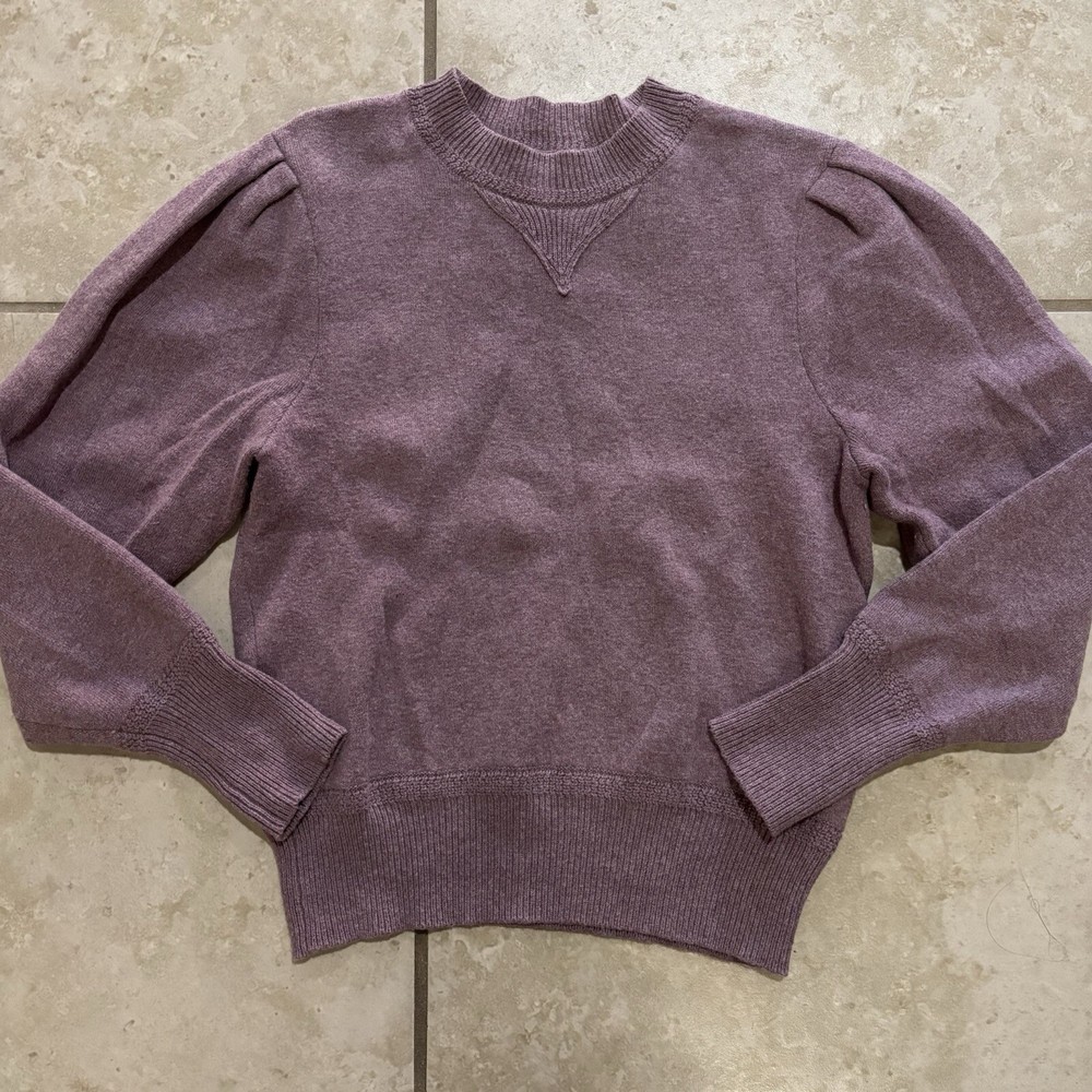 Isabel Marant Etoile Purple Solid Rose Kelaya Cotton Blend Sweater Size 38