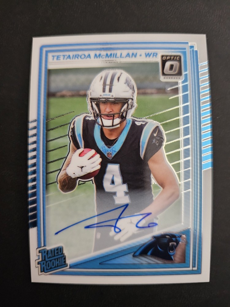 Tetairoa McMillan 2025 Optic Rated Rookie /350 Panthers Auto (On Card Auto)