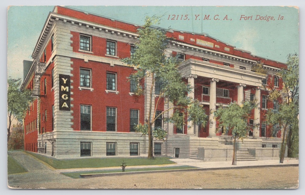 State View~YMCA Building On Corner Fort Dodge Iowa~Vintage Postcard
