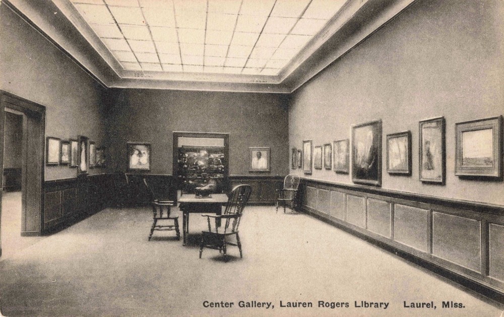 Center Gallery Lauren Rogers Library Laurel Mississippi MS c1920 Postcard