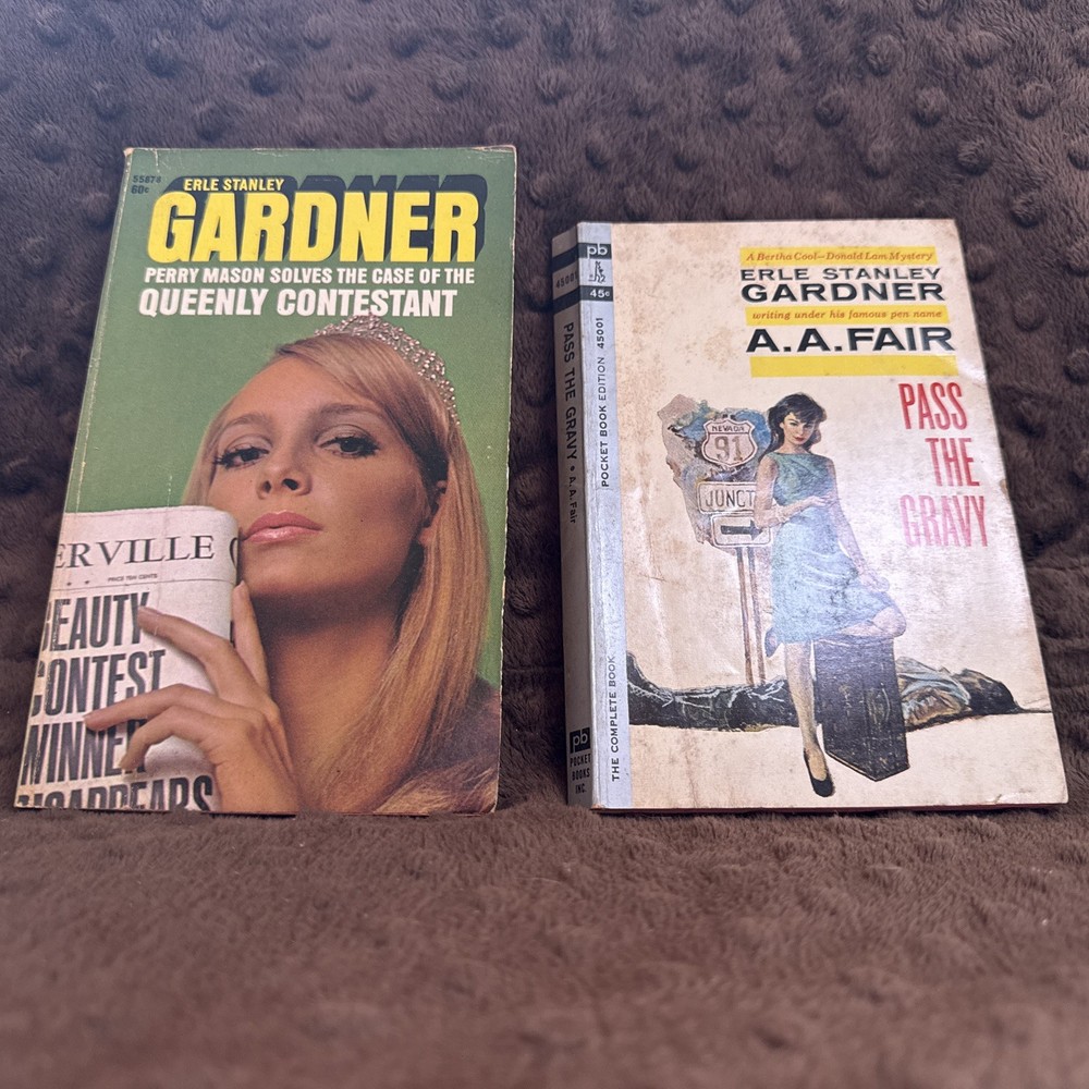 Lot Of 2- Erle Stanley Gardner Books  pulp novels Vintage