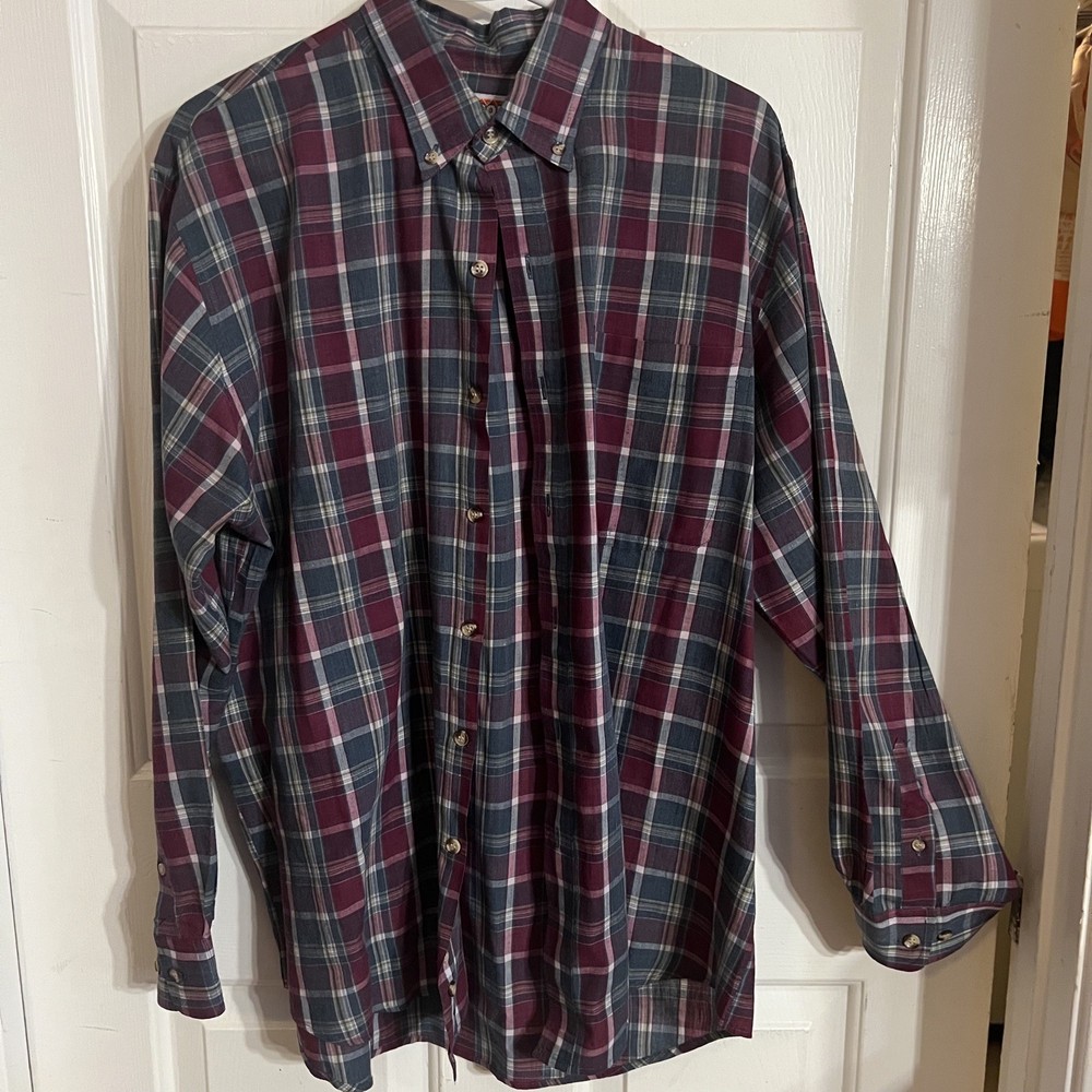 Vintage Button Down Shirt McGregor Classics Men’s Red Blue Plaid large