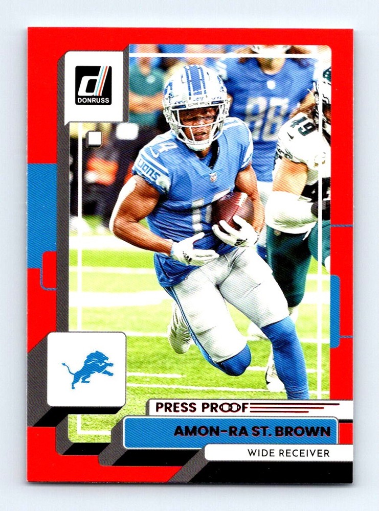 #85 2022 Donruss Press Proof RED Amon-Ra St. Brown Detroit Lions