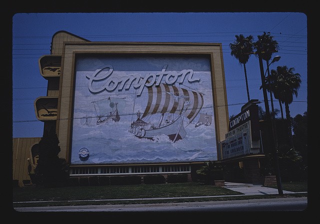 Photo:Compton California 1981 Compton Drive-in Theater Rosecrans Ave