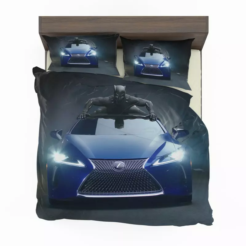 Black Panther Lexus LC Quilt Duvet Cover Set Super King Bedspread Kids