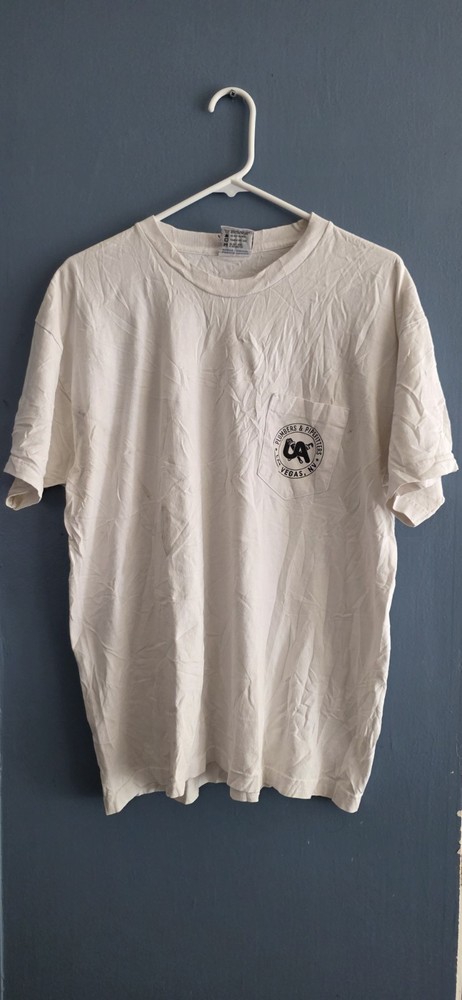Vintage White T-Shirt XL  Bayside Pocket Short Sleeves