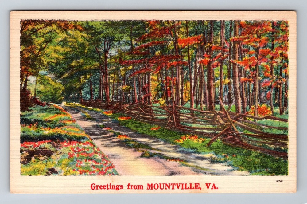 Mountville VA-Virginia Scenic Road General Greetings Vintage Postcard Old Post