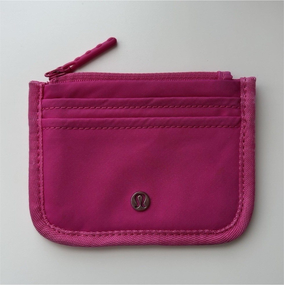Lululemon Pink Zip-Around Women's Folding Credit Card Wallet