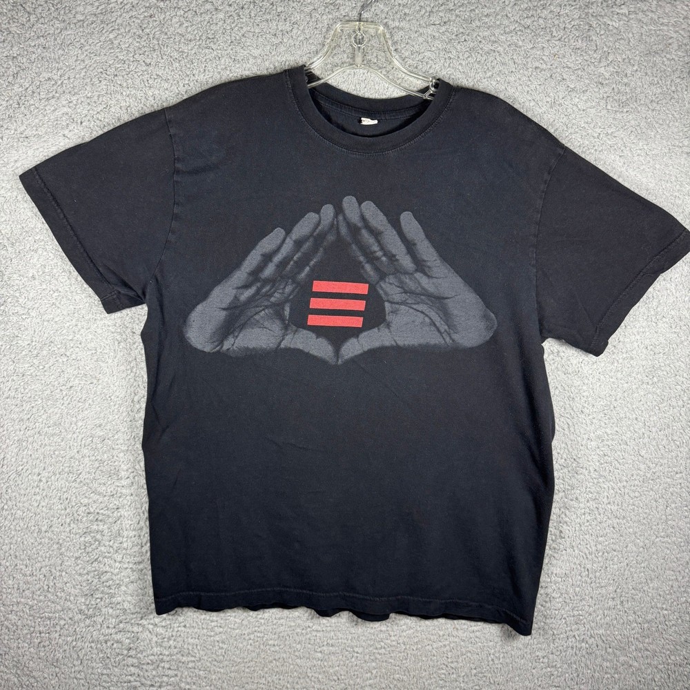 Jay-Z Tour 2009 T-Shirt Men Large Black Roc Nation Hand Sign Blueprint 3 Rap Y2K