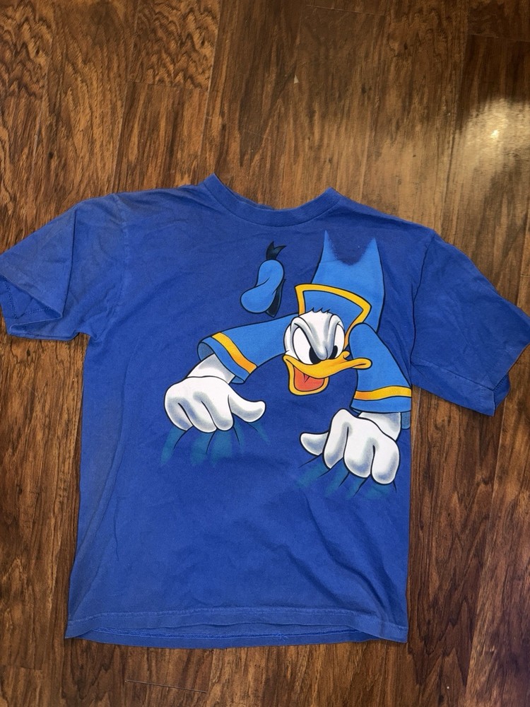 Vintage Disney Donald Duck T Shirt AOP Medium 90s Blue Mickey