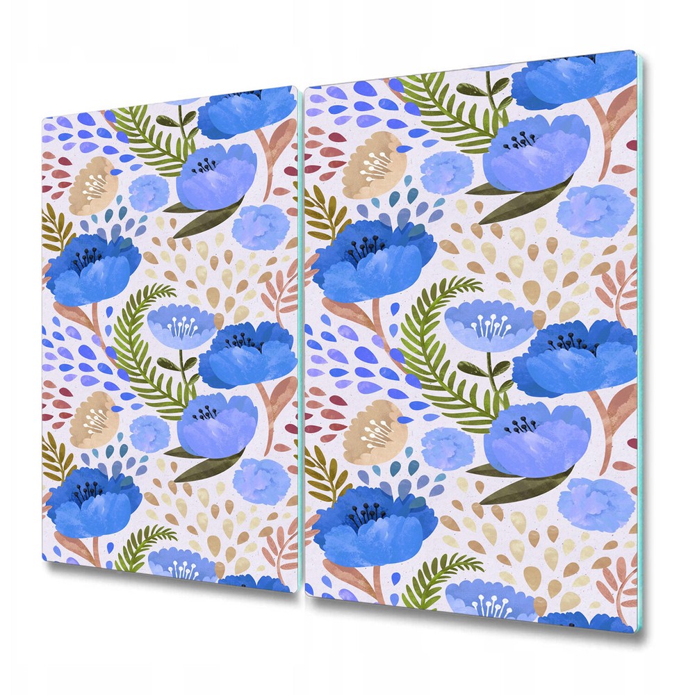 Glass Chopping Board Utensil Board Worktop Saver Poppy Vintage floral 2x30x52