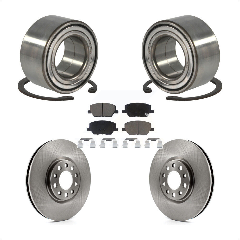 Front Wheel Bearing Brake Rotors & Pads Kit for 2018-2019 Jeep Compass