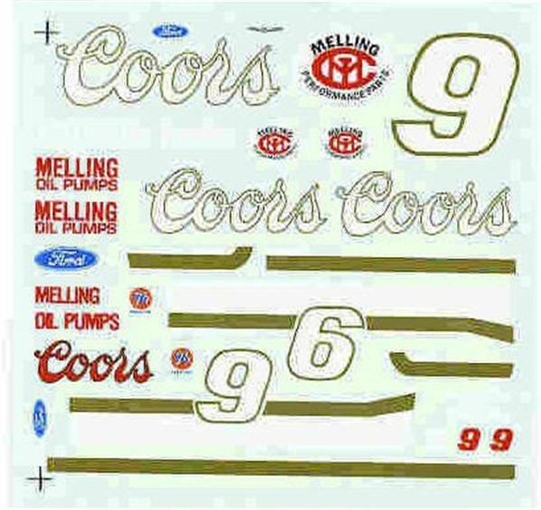1987 Bill Elliott Coors #9 Ace Nascar decal
