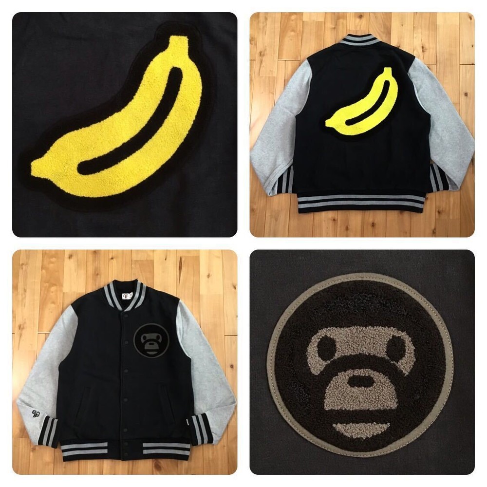 Bape Milo Banana Sweat Suit Stadium Jacket S Size A Bathing Ape Varsity Vape