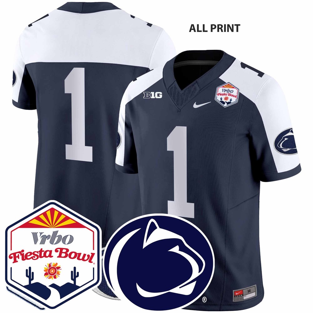 2024 Penn State Nittany Lions Fiesta Bowl #1 Team Football Jersey – All Print Options