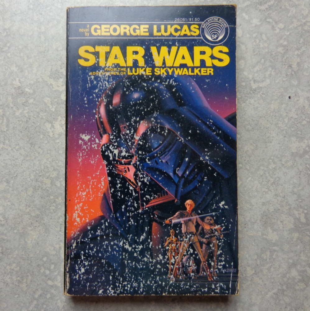 George Lucas Star Wars 1976 Ballantine PB Book First Edition Wear Damaged Cover