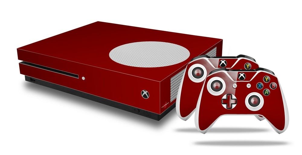 Skin XBOX One S Console Controller Solids Collection Red Dark