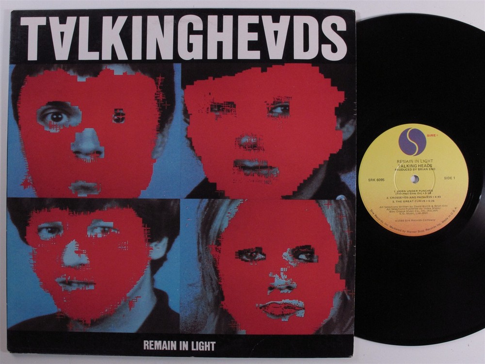 TALKING HEADS Remain In Light SIRE LP VG+ with lyric sheet insert d