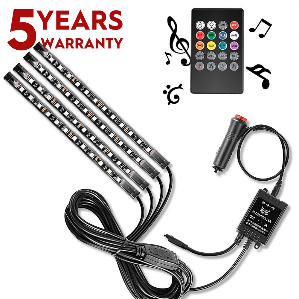 Tira de luces LED remotas flexibles de 12 V 5050 RGB luces de hadas habitación TV fiesta bar 4 piezas