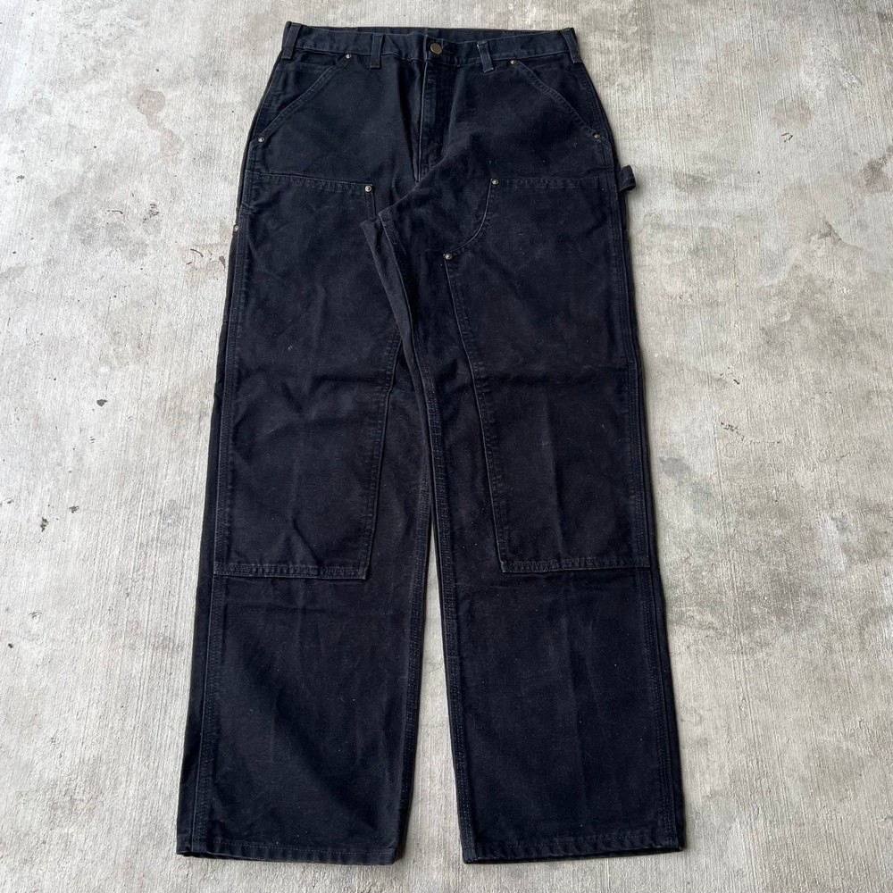 Vintage carhartt black Y2K double knee work wear carpenter pants