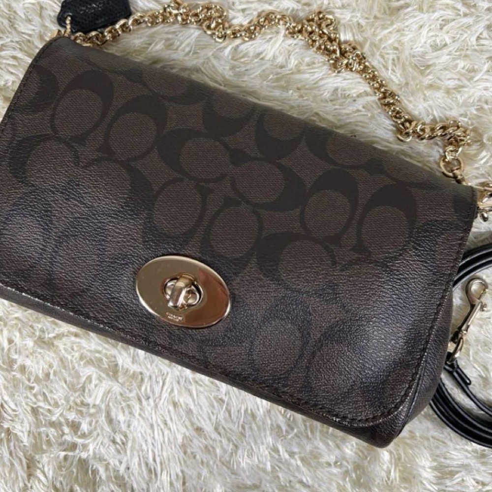 Coach Mini Ruby PVC Crossbody Bag with Chain Charm  