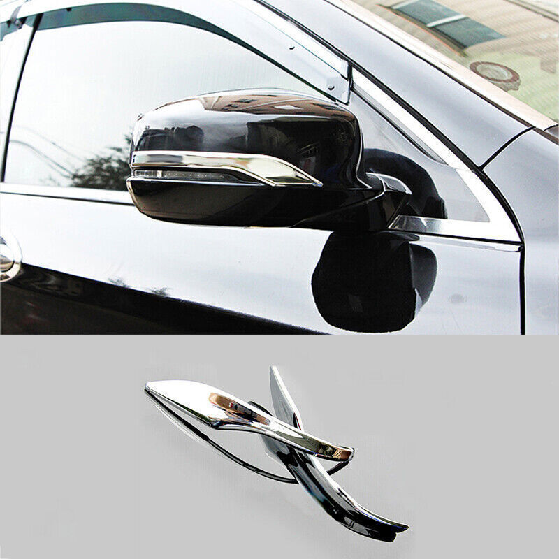 For Honda Accord 9th 2014-2017 Gloss Chrome Outer Side Door Mirror Strip Trim 2P