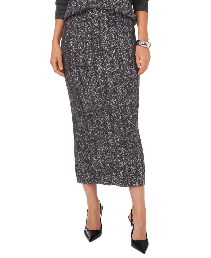 Vince Camuto Women's Skirt Sz XL Cable-Knit Shine Pull-On Midi