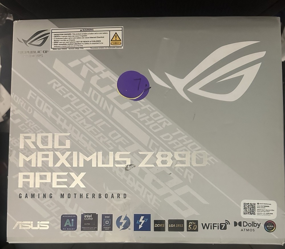 ASUS ROG Maximus Z890 Apex ASUS ROG Maximus Z890 Apex DDR5 LGA1851 WiFi 7