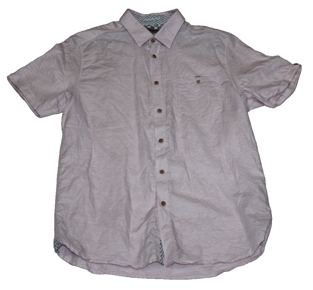 Ted Baker London Button Up Blouse Women's Size 4 Pink Striped Linen