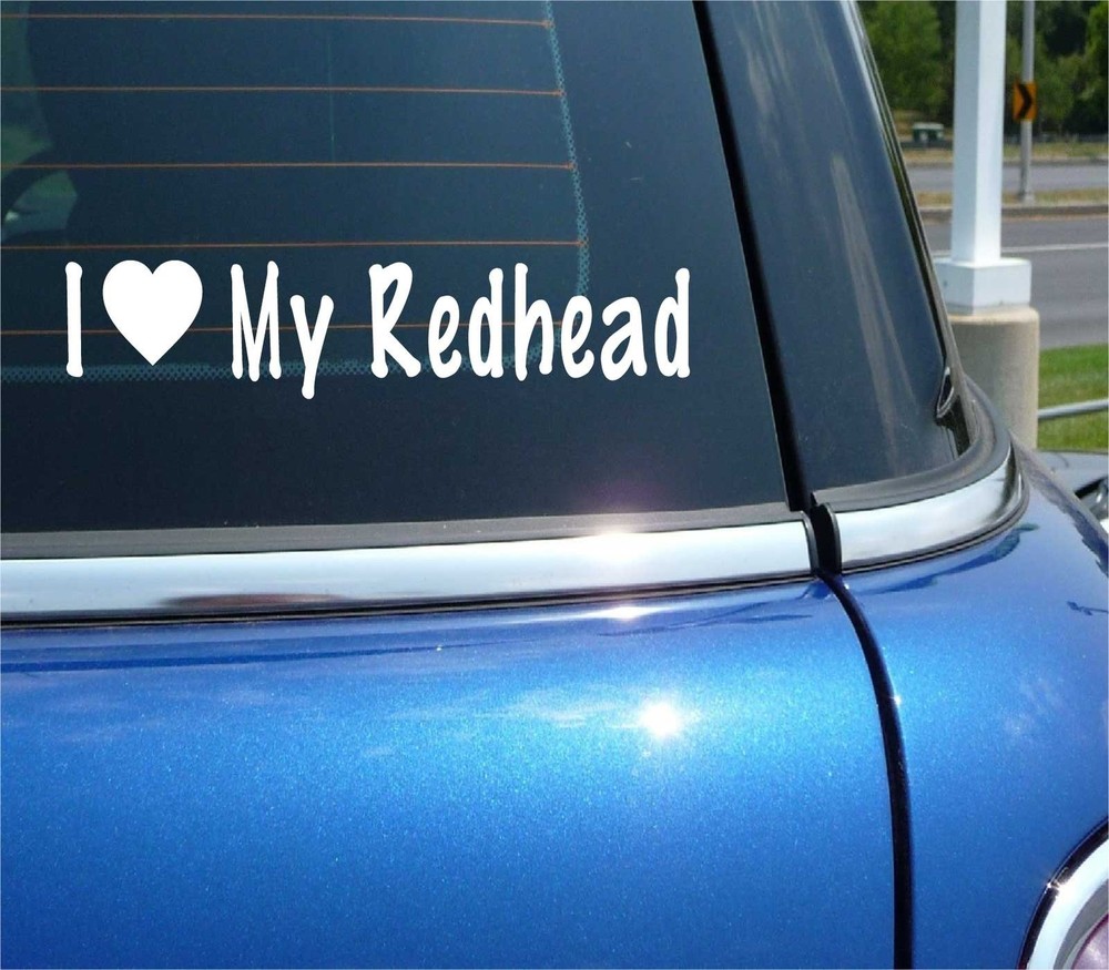 I Love Heart My Redhead Ginger Funny Decal Sticker Art for Car Wall
