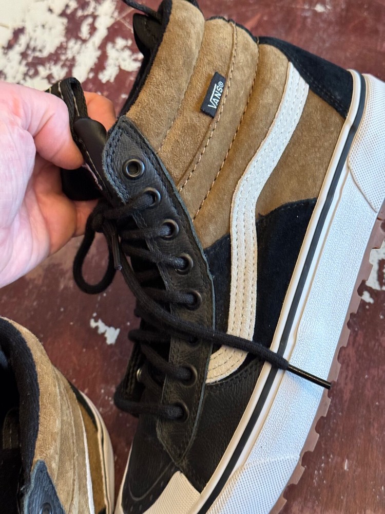 Vans, Color Block High Top Ultracush Scotchgard Brown Black US Men 9