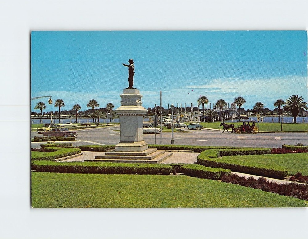 Postcard Ponce de Leon Monument and Circles St. Augustine Florida USA