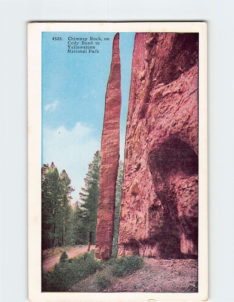 Postcard Chimney Rock Cody Road Yellowstone National Park Wyoming USA