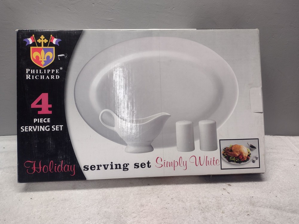 Philippe Richard Simply White 4 Piece Serving Set Holiday Serving Set