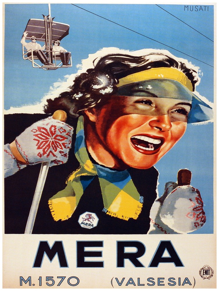 8091.Decoration Poster.Home Room wall art design.Mera Valsesia ski resort.Decor