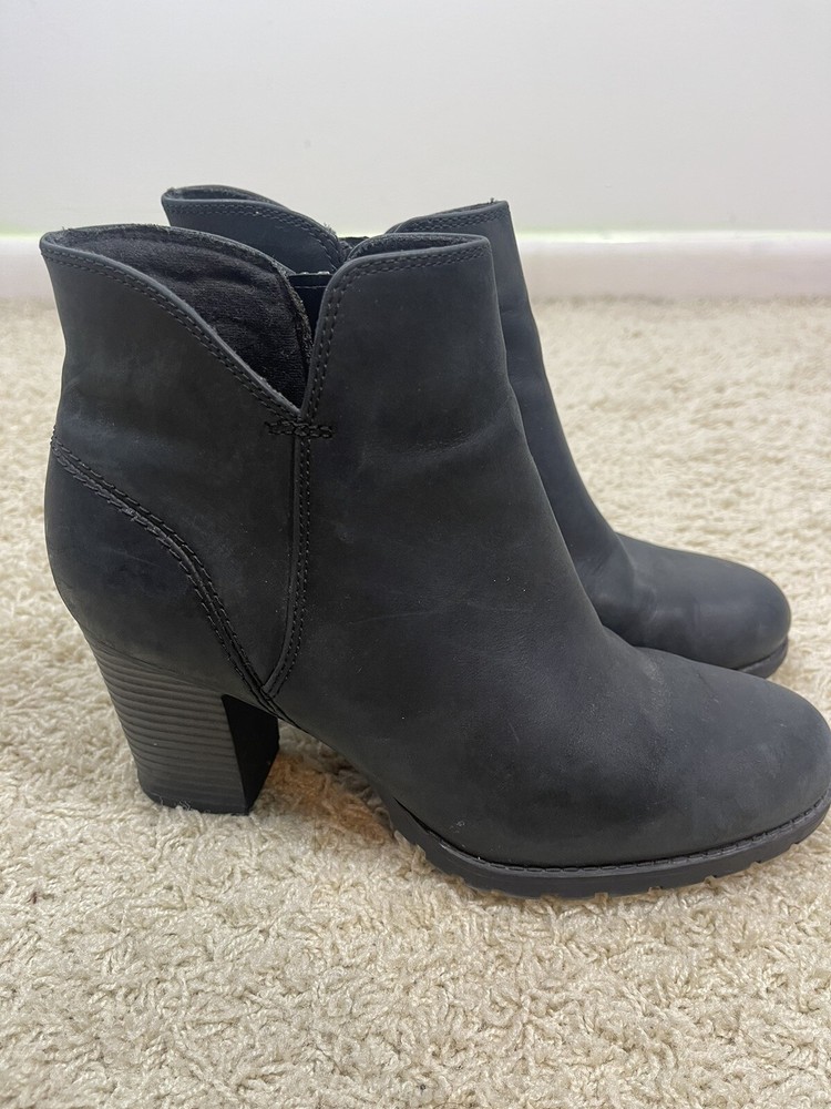 Clarks Women’s Verona Trish Ankle Boots Black Size 9 Western Comfort Non Slip