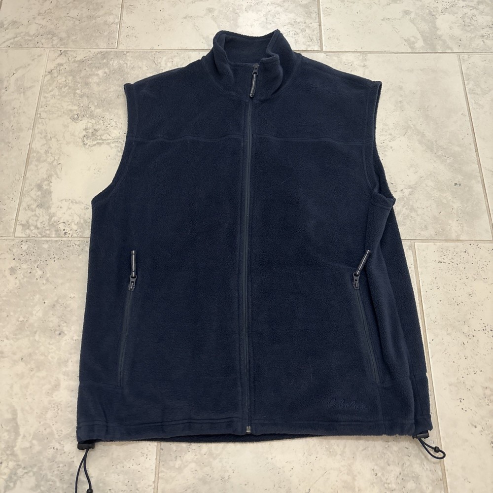 Cabela's Outdoor Gear Men's Fleece Vest Blue Size Large Full Zip Pockets