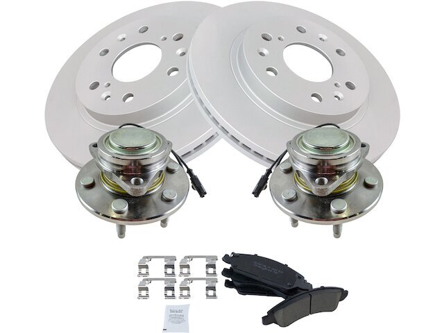 Front Brake Pad and Rotor and Wheel Hub Kit fits Avalanche 2008-2013 RWD 66TZQD