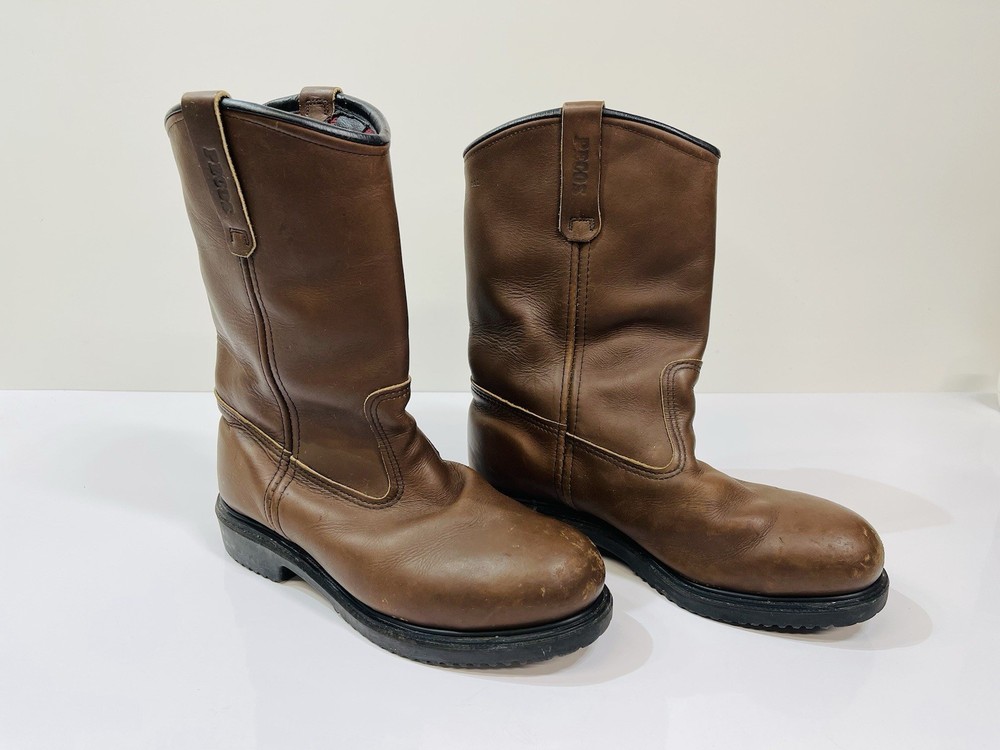 Red Wing Mens Size 8.5 EE Brown Leather Cowboy Work Boots USA Made