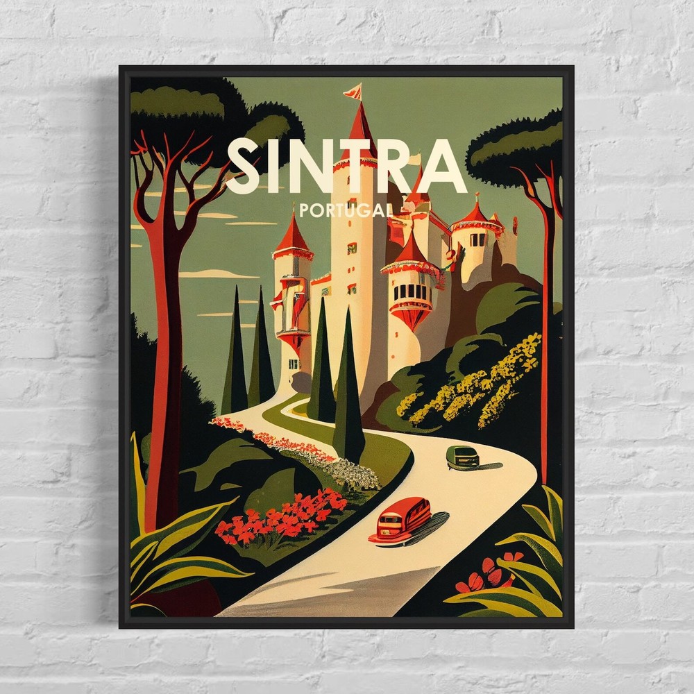Sintra Portugal Retro Art Print Sintra Portugal Wall Art Illustration Sintra