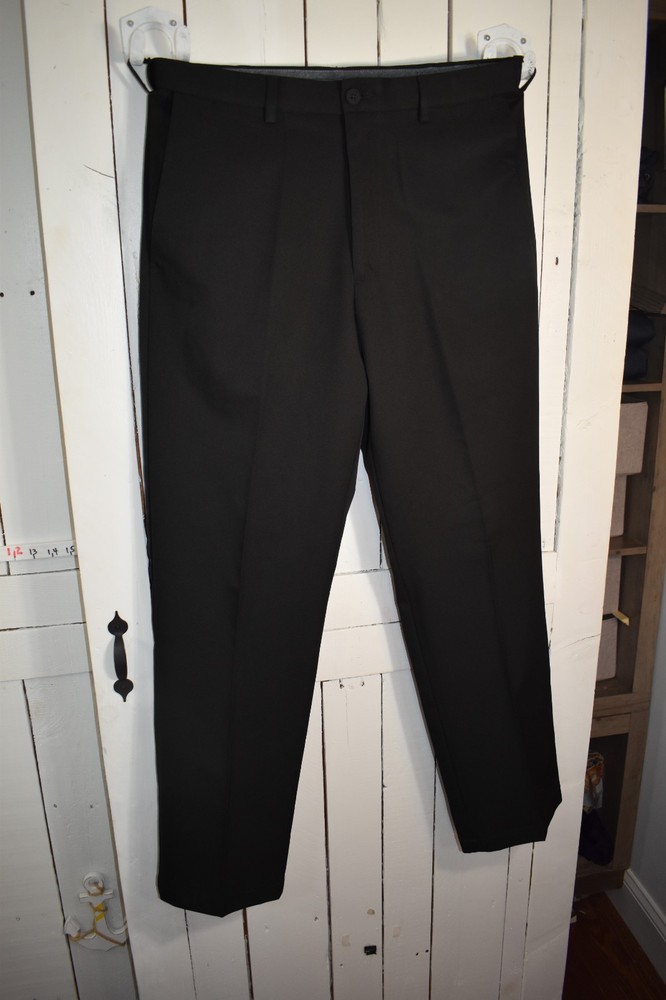 Mens Haggar Cool Performance Black Dress Pants 34w x 32l, Pre-Owned (M34-32,m2b)