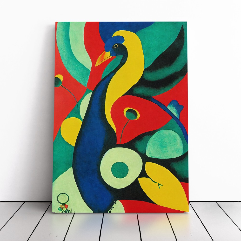 Peacock Abstract No.2 Canvas Wall Art Print Framed Picture Home Office Decor