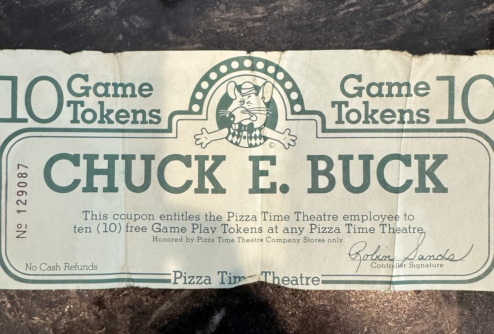 1980s Chuck E Cheese Game Token Chuck E Buck