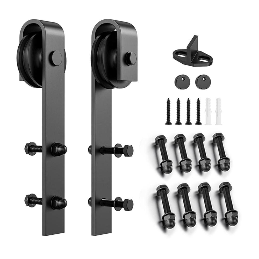 Homlux Sliding Barn Door Hardware Hangers Rollers 2pcs with All Barn Door - F...