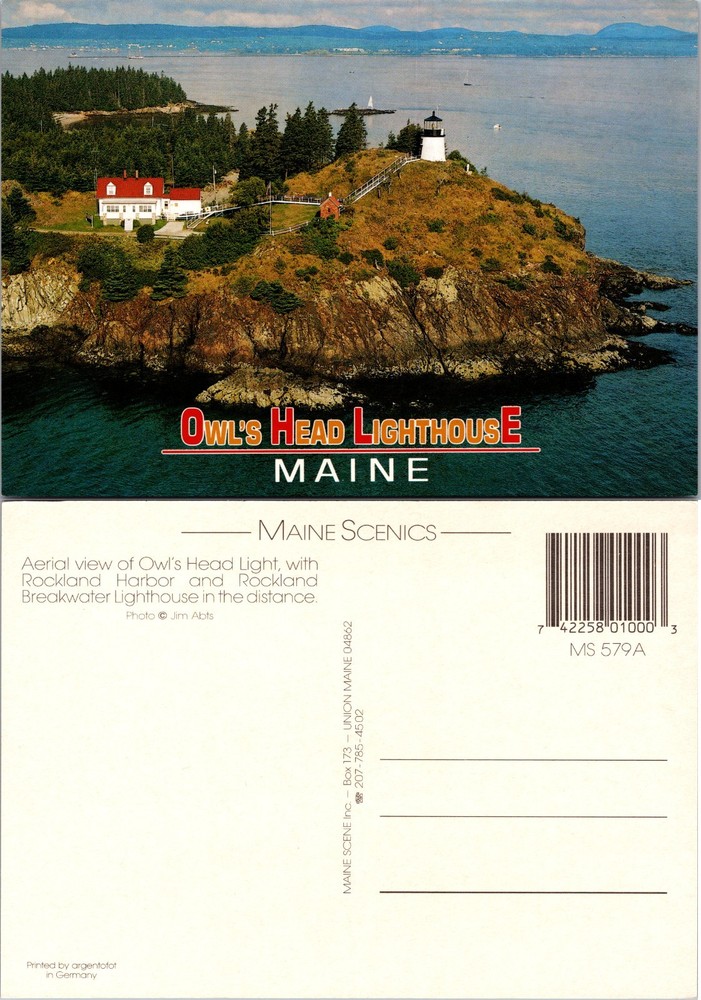 Continental Owl's Head Lighthouse Maine Postcard
