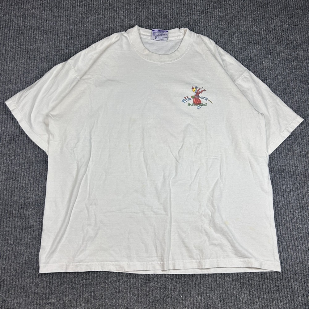 Jimmy Buffett Margaritaville T Shirt Mens XL White Orlando 5 O'clock Somewhere